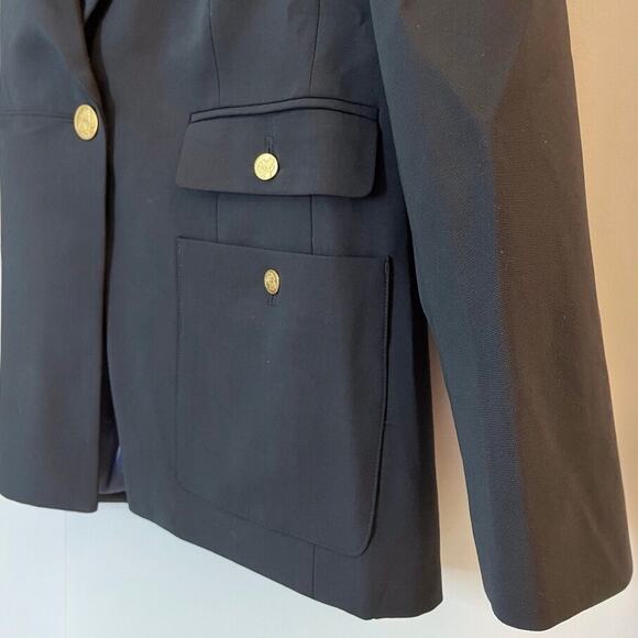 J.Crew Vivienne Blazer Italian Bi Stretch Merino Wool Blend Office CC421 Black 6 - Picture 5 of 16